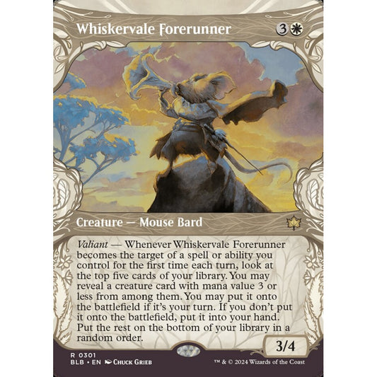 Whiskervale Forerunner, 301, rare, Magic: The Gathering, Bloomburrow