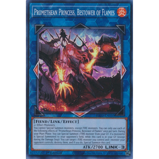 Promethean Princess, Bestower of Flames RA03-EN050 Secret Secret Rare Yu-Gi-Oh Quarter Century Bonanza in Art