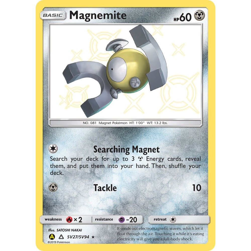 Magnemite Rare Shiny SV27/SV94 Pokemon Card Game Hidden Fates