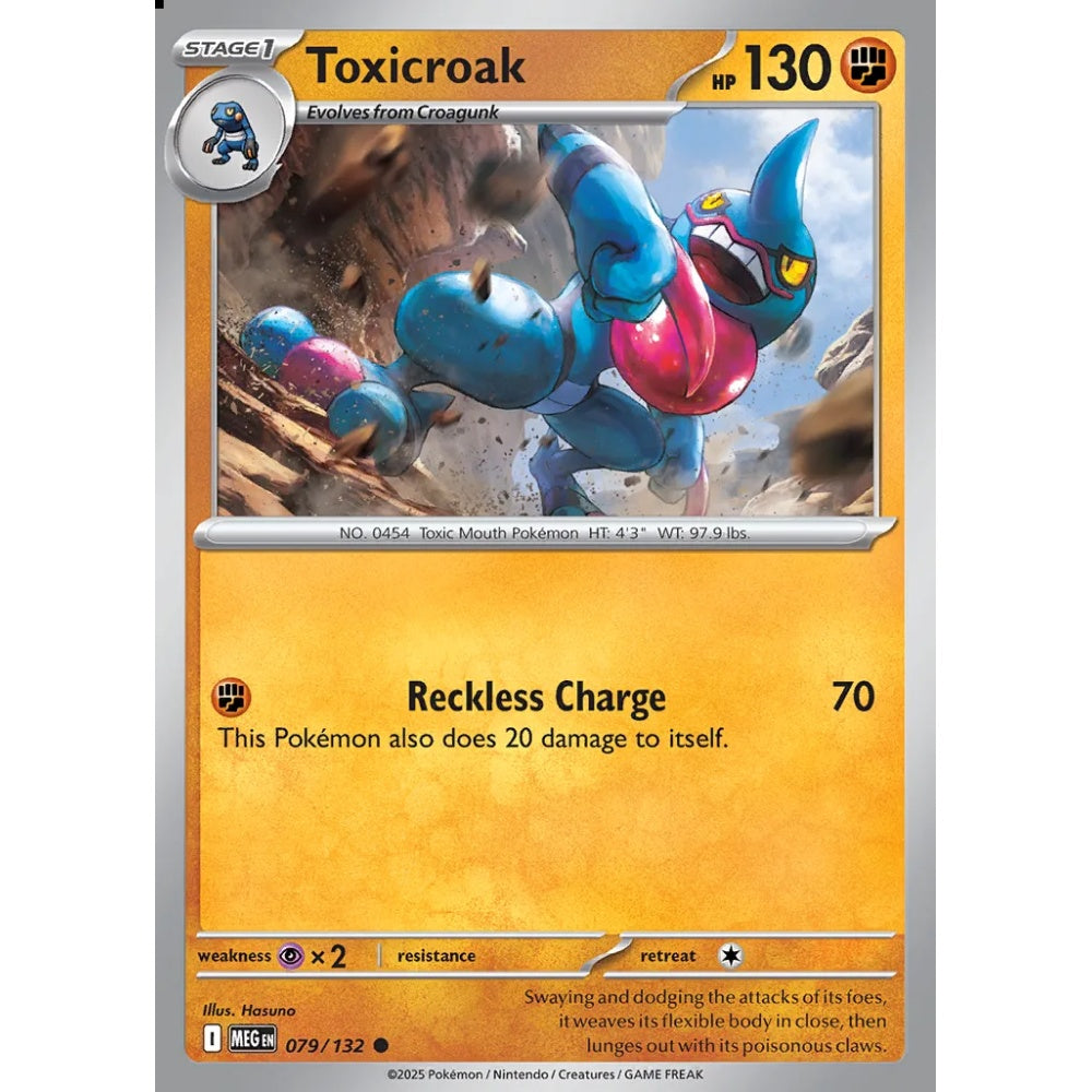 Toxicroak Common 079/132 Pokemon Card Game Mega Evolution
