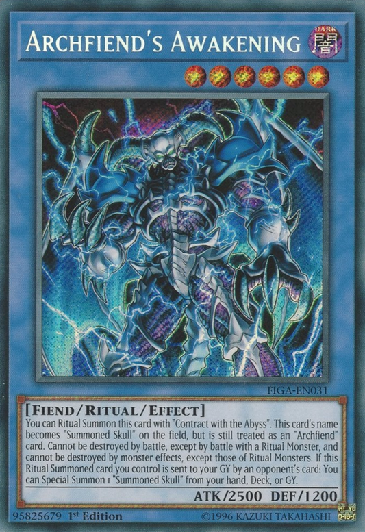 Archfiend's Awakening FIGA-EN031 Secret Secret Rare Yu-Gi-Oh Fists of the Gadgets in Art