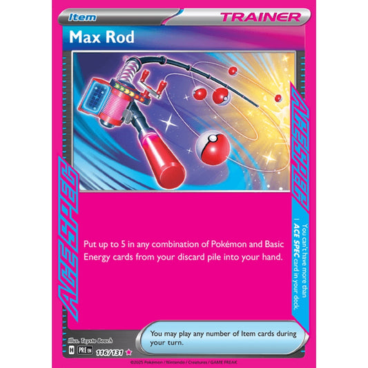 Max Rod ACE Spec 116/131 Pokemon Card Game Prismatic Evolutions