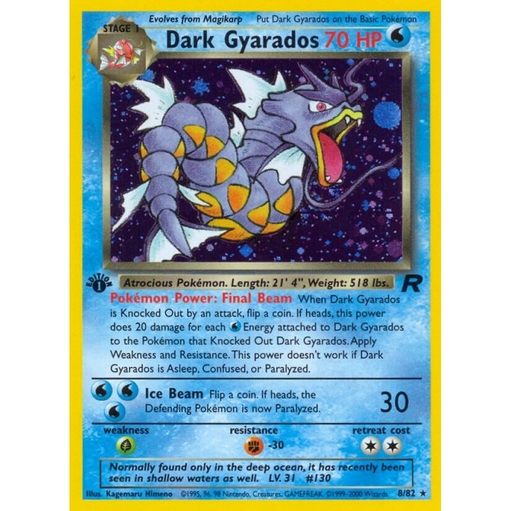 Dark Gyarados Rare Holo 8/82 Pokemon Card Game Team Rocket