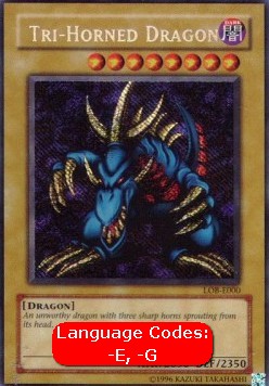 Tri-Horned Dragon (V.1 - Secret Rare) - Legend of Blue Eyes White Dragon (Secret Rare) [LOB-000]