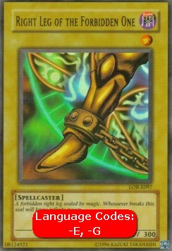 Right Leg of the Forbidden One (V.1 - Ultra Rare) - Legend of Blue Eyes White Dragon (Ultra Rare) [LOB-097]