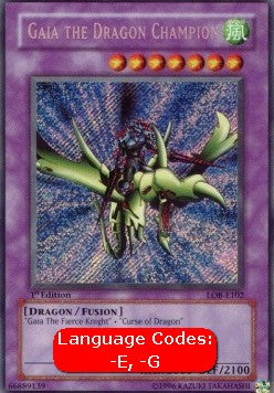 Gaia the Dragon Champion (V.1 - Secret Rare) - Legend of Blue Eyes White Dragon (Secret Rare) [LOB-102]