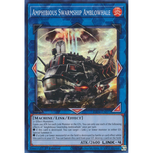 Amphibious Swarmship Amblowhale RA04-EN077 Super Super Rare Yu-Gi-Oh Quarter Century Stampede in Art