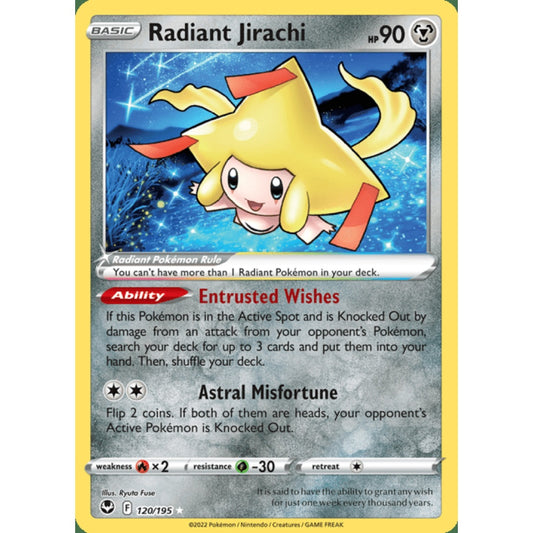 Radiant Jirachi Radiant Rare 120/195 Pokemon Card Game Silver Tempest