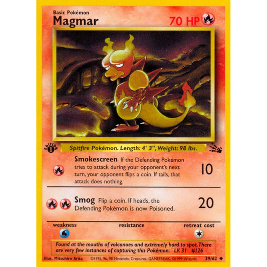 Magmar Uncommon 39/62 Pokemon Card Game Fossil