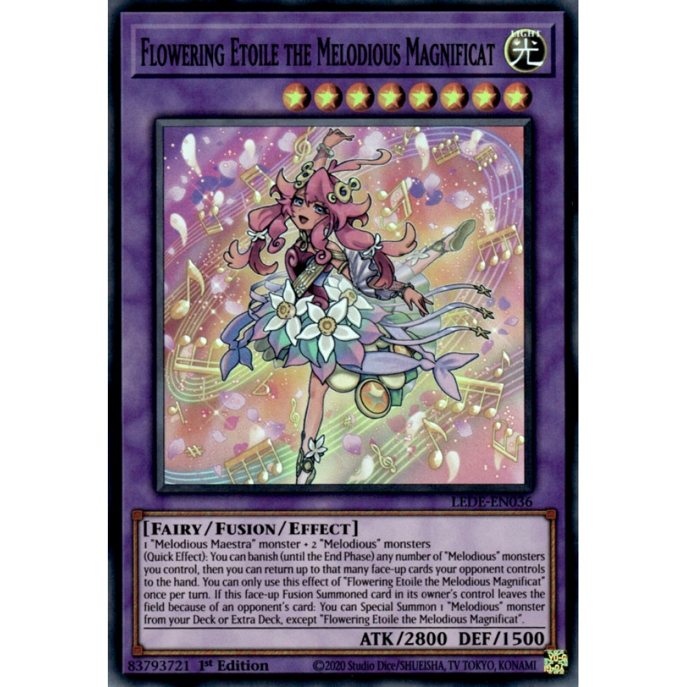 Flowering Etoile the Melodious Magnificat LEDE-EN036 Super Super Rare Yu-Gi-Oh Legacy of Destruction in Art