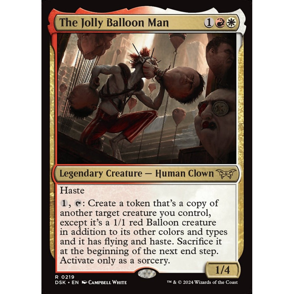 The Jolly Balloon Man, 219, rare, Magic: The Gathering, Duskmourn: House of Horror