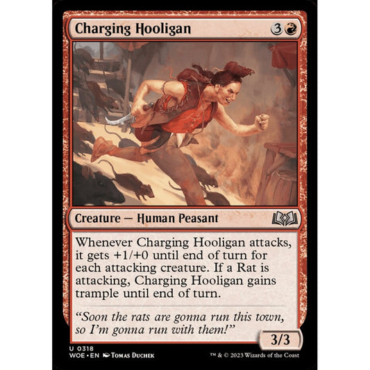 Charging Hooligan, uncommon, 318, Magic the Gathering, Wilds of Eldraine