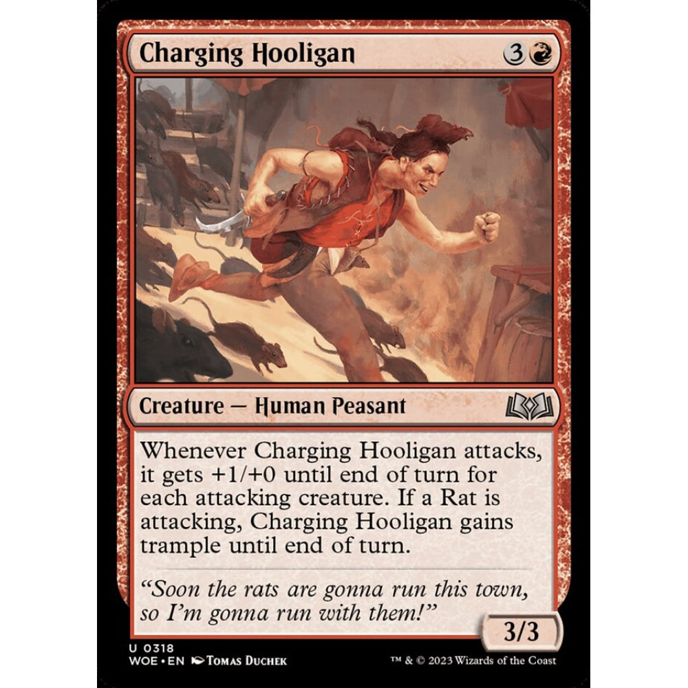 Charging Hooligan, uncommon, 318, Magic the Gathering, Wilds of Eldraine