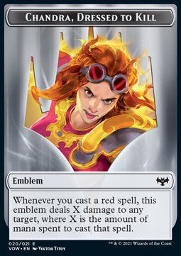 Chandra, Dressed to Kill Emblem // Blood Token