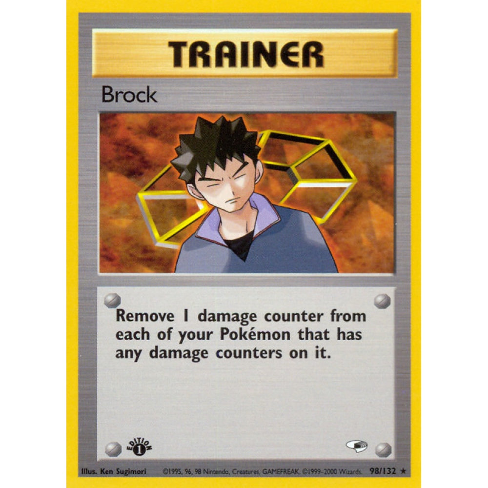 Brock Rare 98/132 Pokemon Card Game Gym Heroes