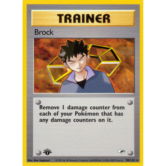 Brock Rare 98/132 Pokemon Card Game Gym Heroes
