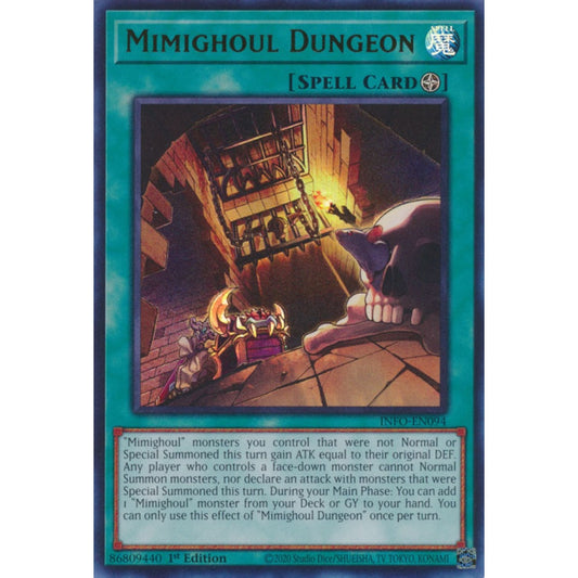 Mimighoul Dungeon INFO-EN094 QCR Quarter Century Secret Rare Yu-Gi-Oh The Infinite Forbidden in Art