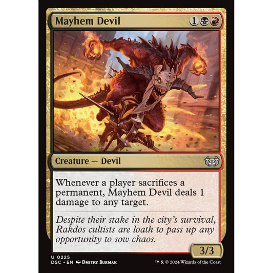 Mayhem Devil, 225, uncommon, Magic: The Gathering, Duskmourn: House of Horror