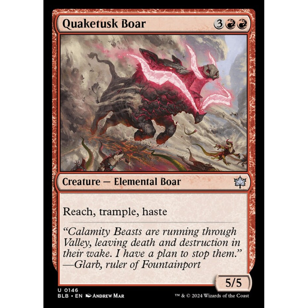 Quaketusk Boar, 146, uncommon, Magic: The Gathering, Bloomburrow
