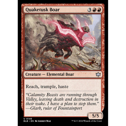 Quaketusk Boar, 146, uncommon, Magic: The Gathering, Bloomburrow