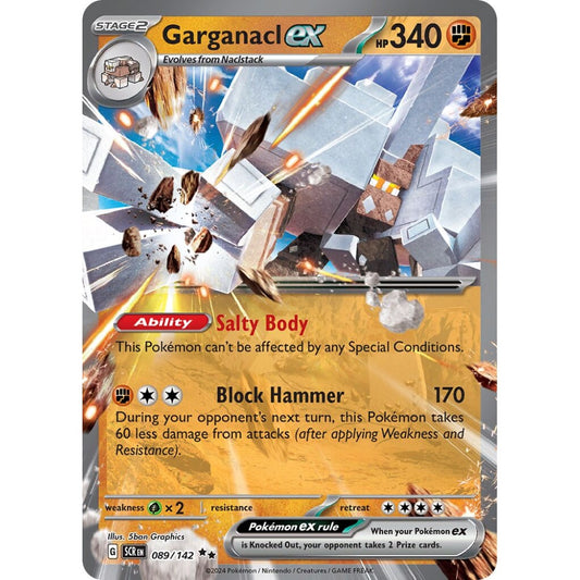 Garganacl ex Double Rare 089/142 Pokemon Card Game Stellar Crown