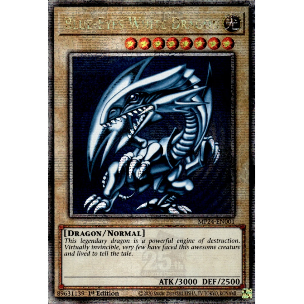 Blue-Eyes White Dragon MP24-EN001 QCR Quarter Century Secret Rare Yu-Gi-Oh 25th Anniversary Tin: Dueling Mirrors in Art