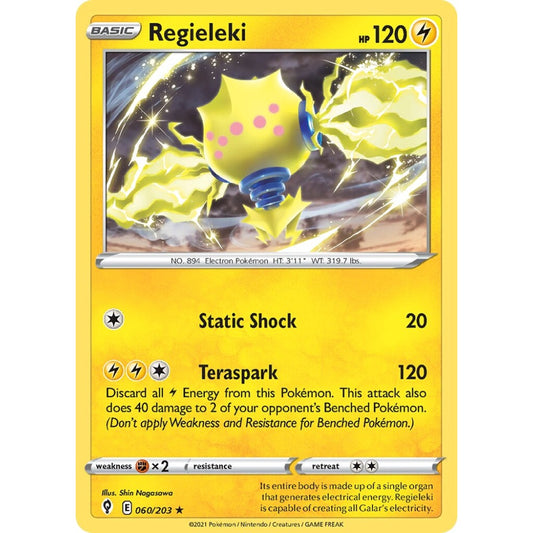 Regieleki Rare Holo 060/203 Pokemon Card Game Evolving Skies
