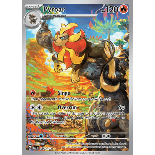 Pyroar Illustration Rare 200/193 Pokemon Card Game Paldea Evolved