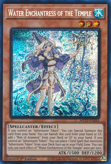 Water Enchantress of the Temple MP23-EN265 Prismatic Prismatic Secret Rare Yu-Gi-Oh 25th Anniversary Tin: Dueling Heroes Mega Pack in Art