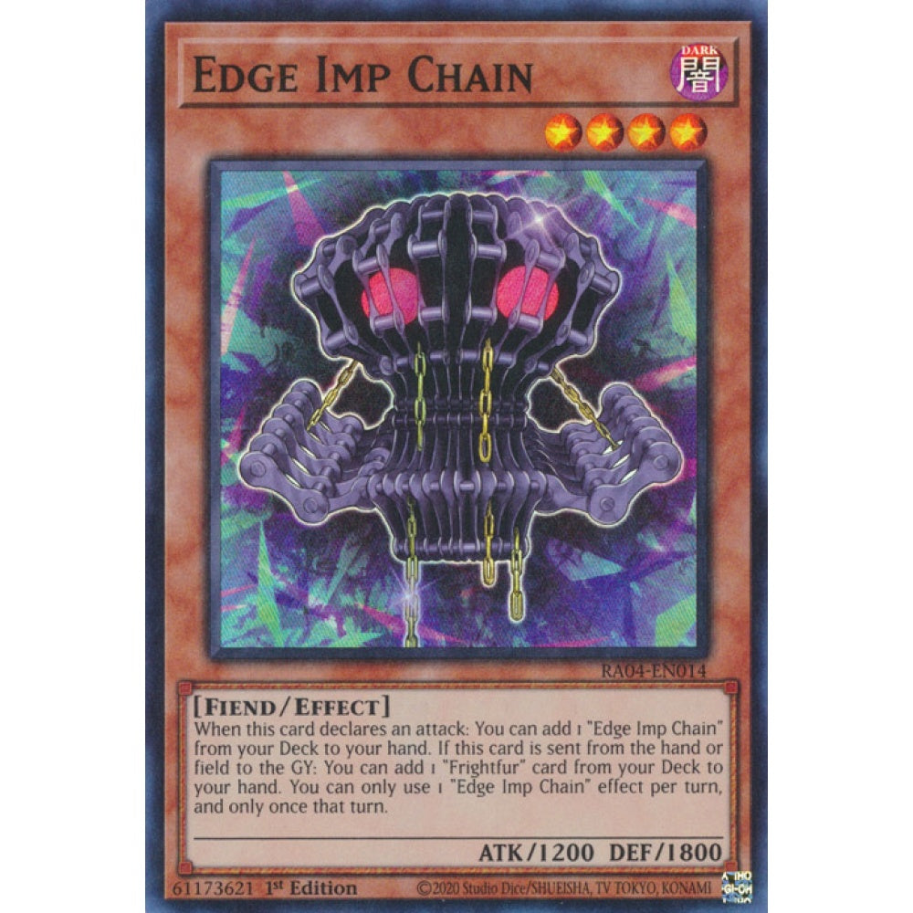 Edge Imp Chain RA04-EN014 Secret Secret Rare Yu-Gi-Oh Quarter Century Stampede in Art
