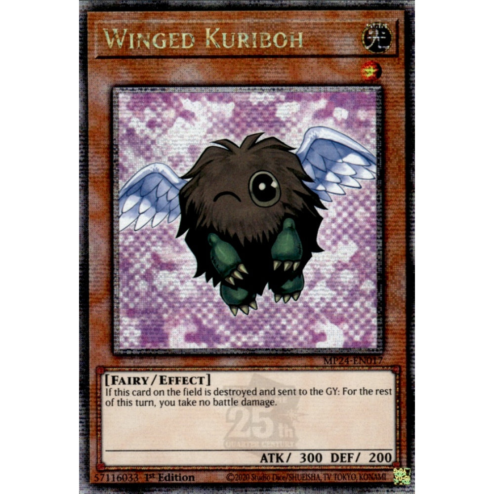 Winged Kuriboh, MP24-EN017, Quarter Century Secret Rare, Yu-Gi-Oh!, 25th Anniversary Tin: Dueling Mirrors