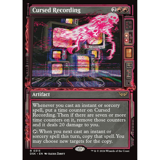 Cursed Recording, 315, rare, Magic: The Gathering, Duskmourn: House of Horror