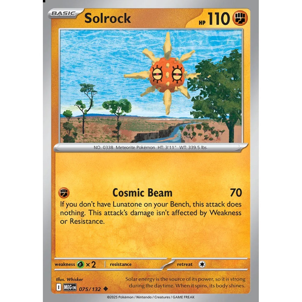 Solrock Uncommon 075/132 Pokemon Card Game Mega Evolution