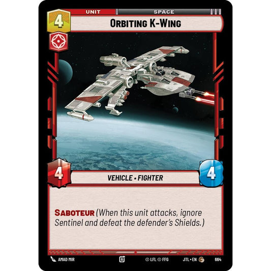 Orbiting K-Wing, C, JTL 664) Foil, Star Wars Unlimited