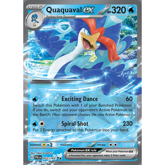 Quaquaval ex Double Rare 052/193 Pokemon Card Game Paldea Evolved