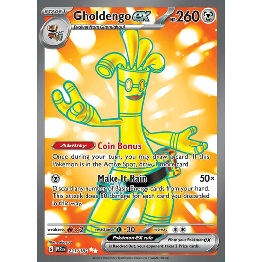 Gholdengo ex Full Art 231/182 Pokemon Card Game Paradox Rift