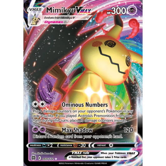 Mimikyu VMAX Ultra Rare 069/172 Pokemon Card Game Brilliant Stars