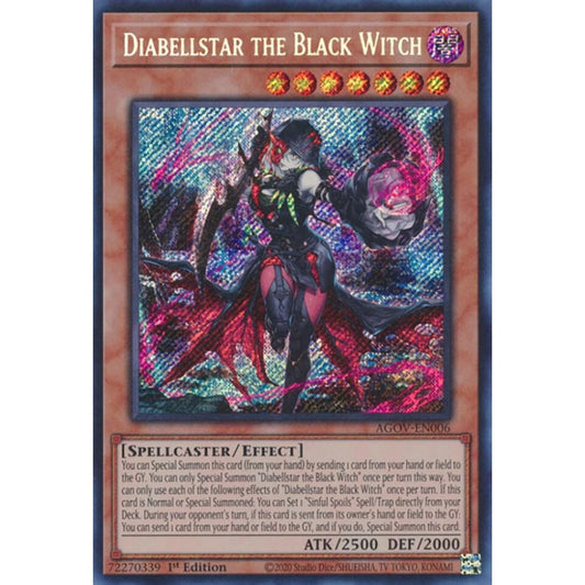 Diabellstar the Black Witch AGOV-EN006 Secret Yu-Gi-Oh Age of Overlord