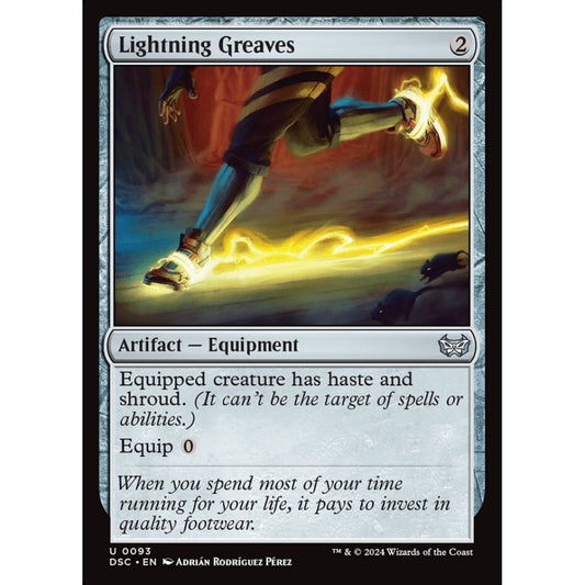 Lightning Greaves, 93, uncommon, Magic: The Gathering, Duskmourn: House of Horror