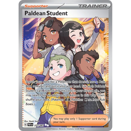 Paldean Student Ultra Rare 231/091 Pokemon Card Game Paldean Fates