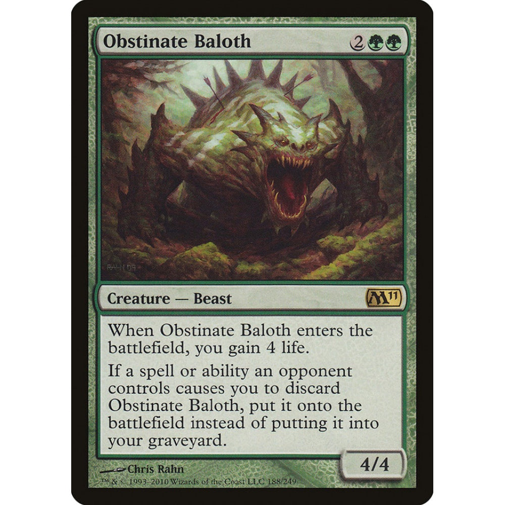 Obstinate Baloth rare 188 Magic the Gathering Magic 2011