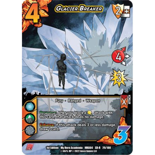 Glacier Breaker, 029/108, XR-R, UniVersus, MHA04 League of Villains