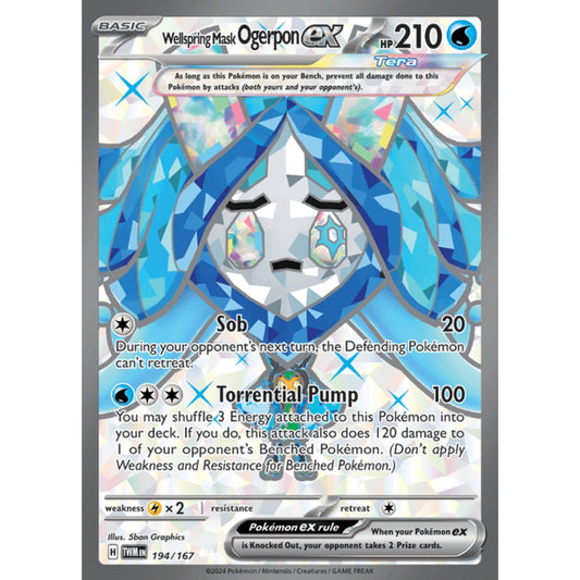 Wellspring Mask Ogerpon ex Full Art 194/167 Pokemon Card Game Twilight Masquerade