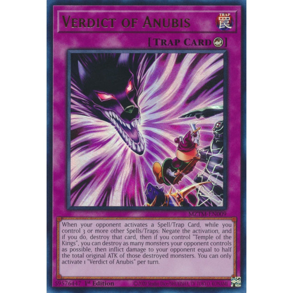 Verdict of Anubis MZTM-EN009 Ultra Ultra Rare Yu-Gi-Oh Maze of the Master in Art