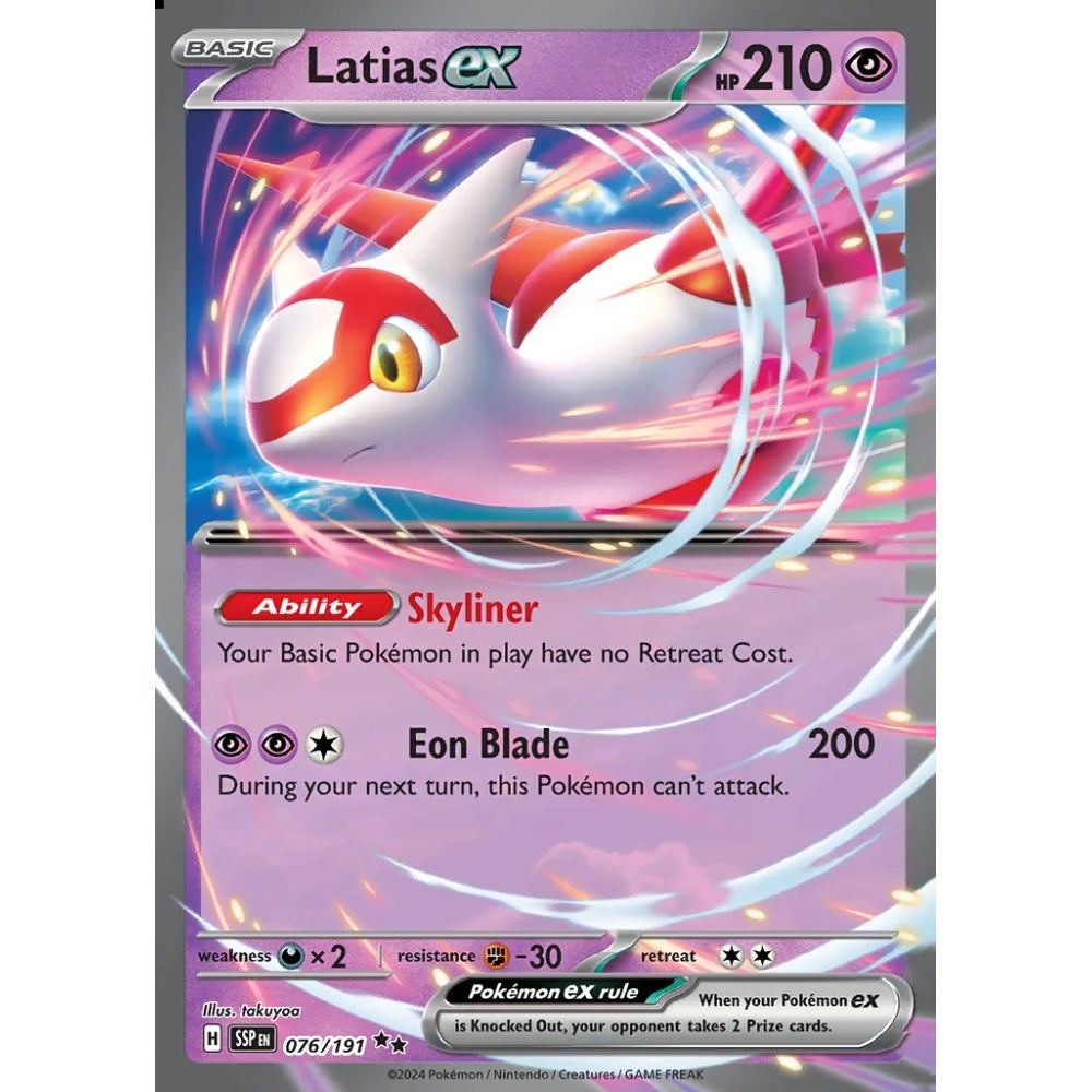 Latias ex Double Rare 076/191 Pokemon Card Game Surging Sparks
