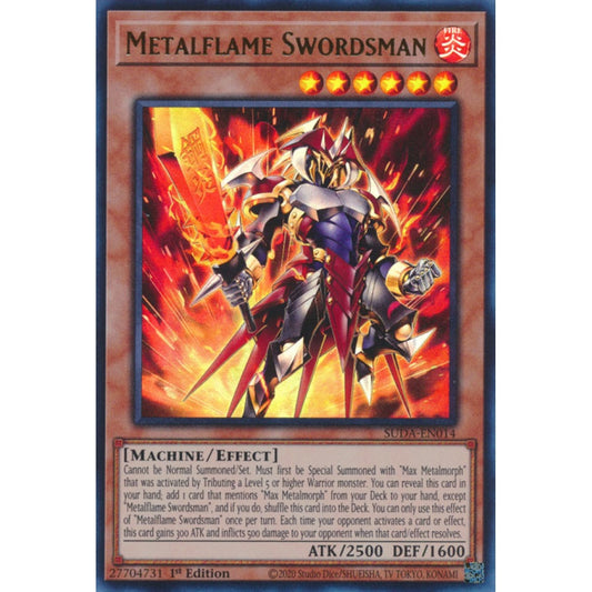 Metalflame Swordsman SUDA-EN014 Ultra Ultra Rare Yu-Gi-Oh Supreme Darkness in Art