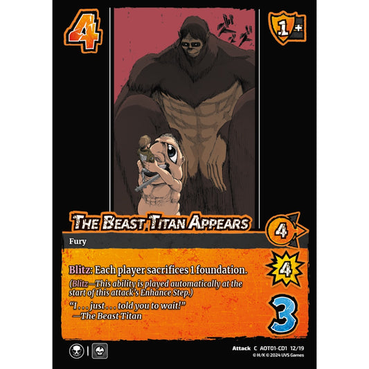 The Beast Titan Appears, 12/19, C, UniVersus, Attack on Titan: Battle for Humanity