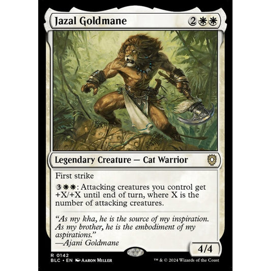 Jazal Goldmane, 142, rare, Magic: The Gathering, Bloomburrow