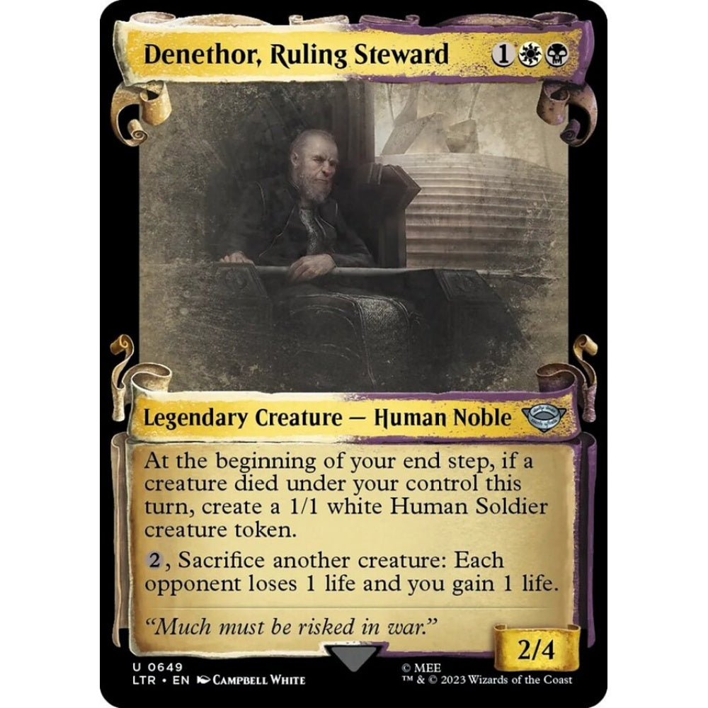 Denethor, Ruling Steward, uncommon, 649, Magic the Gathering, The Lord of the Rings: Tales of Middle-earth