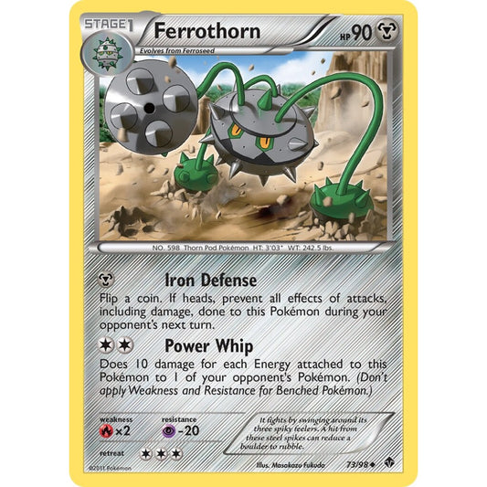 Ferrothorn Uncommon 73/98 Pokemon Card Game Emerging Powers